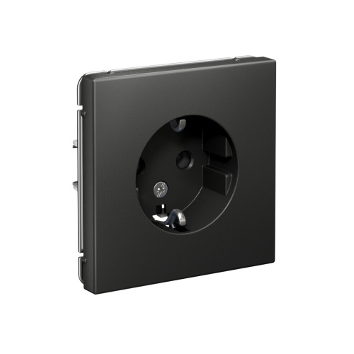 РОЗЕТКА с заземлением, 16А, мех-м, БАЗАЛЬТ