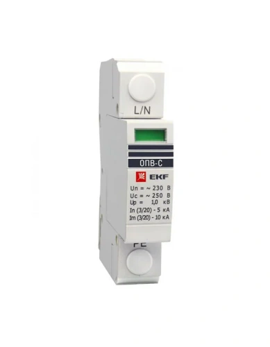 Ограничитель импульсных напряжений ОПВ-C/1P In 20кА 385В с сигн. EKF PROxima 