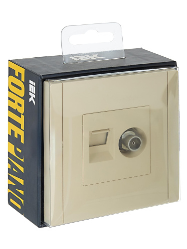 FORTE&PIANO Роз. двойная TV+RJ45 кат.5E FP436 ван. IEK