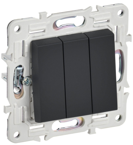 SKANDY Выключатель 3-клавишный 10А SK-V11G графит IEK