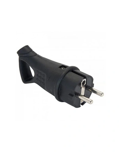 Вилка угловая каучуковая с кольцом 230В 2P+PE 16A IP44 EKF