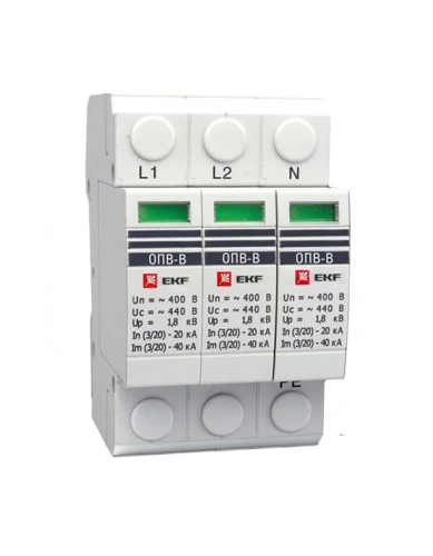 Ограничитель импульсных напряжений ОПВ-B/3P In 30кА 440В с сигн. EKF PROxima 