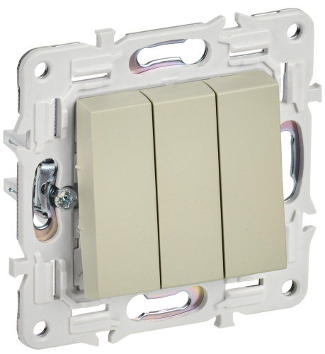 SKANDY Выключатель 3-клавишный 10А SK-V11B бежевый IEK