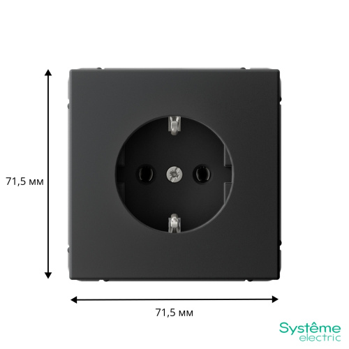 ARTGALLERY РОЗЕТКА с заземлением, 16А, механизм, быстрозажим. клем., КАРБОН