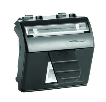Компьютерная розетка RJ-45 кат.5e, Brava, черн., 2мод