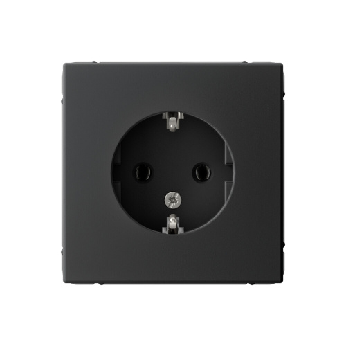 РОЗЕТКА с заземлением, 16А, мех-м, КАРБОН